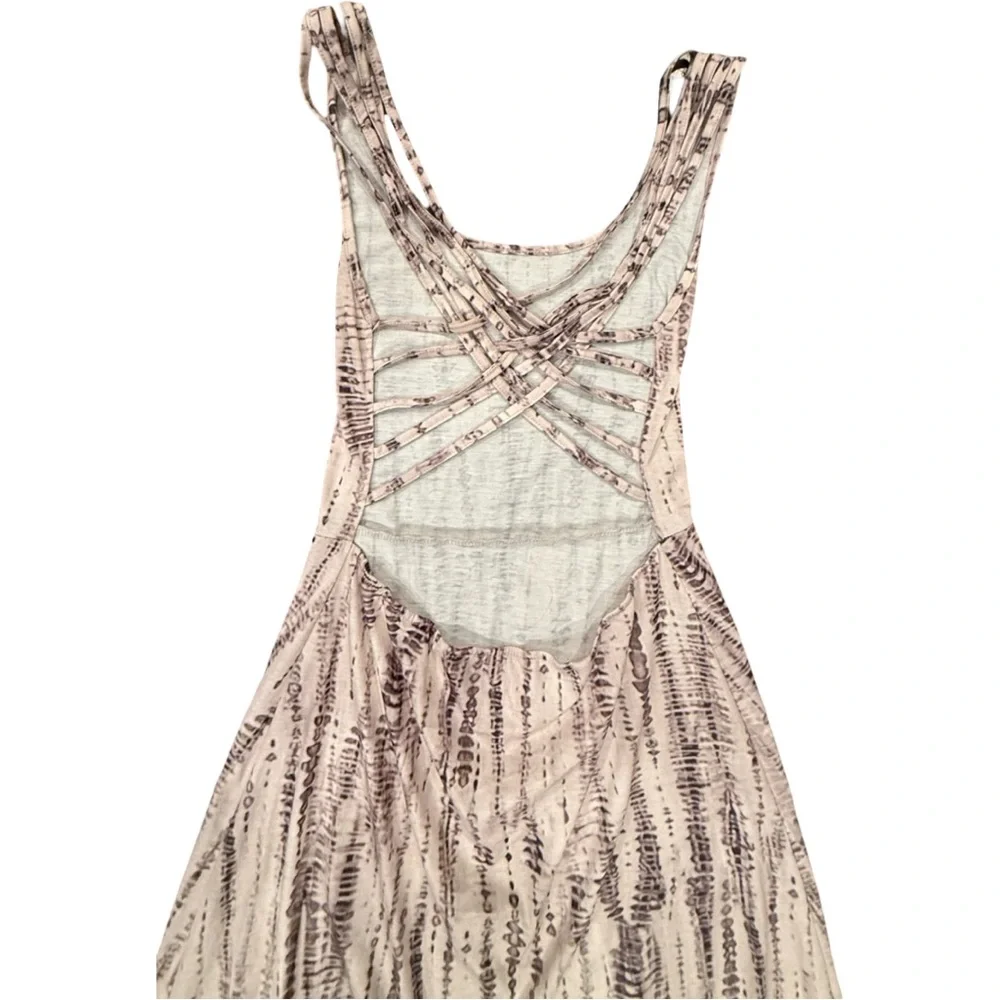 Elegant Cream and Brown Maxi Dress - Picture 5 of 10